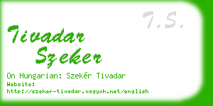 tivadar szeker business card